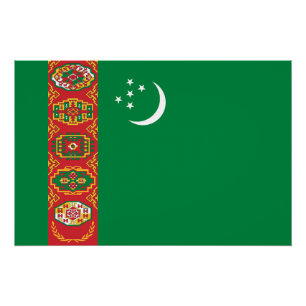 Póster Bandera de Turkmenistán