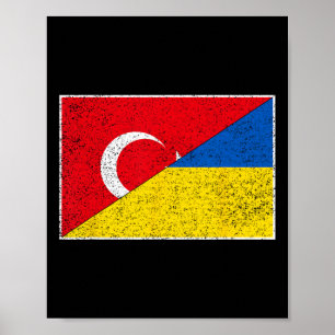 Póster Bandera de Turquía Ucrania Turkiye Nacionalidad tu