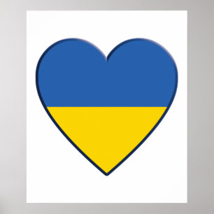 Póster Bandera de Ucrania, bandera de Ucrania impresa en