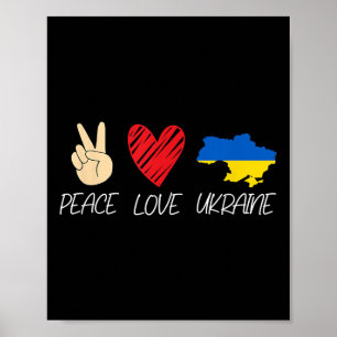 Póster Bandera de Ucrania contra la paz de solidaridad co