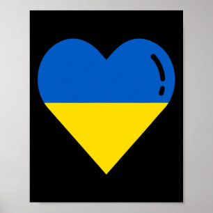 Póster Bandera de Ucrania Corazón Raíces Vacaciones Ucran