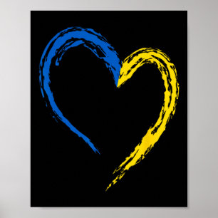 Póster Bandera de Ucrania Corazón Vintage Amantes Ucrania