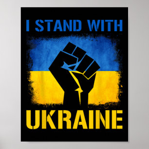Póster Bandera de Ucrania de apoyo Me mantengo con Ucrani