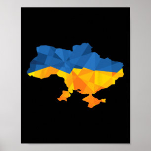 Póster Bandera de Ucrania Emblema Mapa Patriota Para Homb