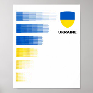 Póster Bandera de Ucrania Emblema Patriótico Ucrania Orgu
