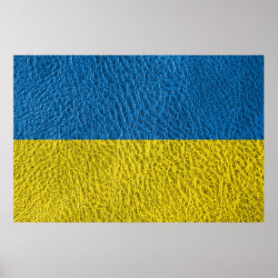 Póster Bandera de Ucrania en cuero
