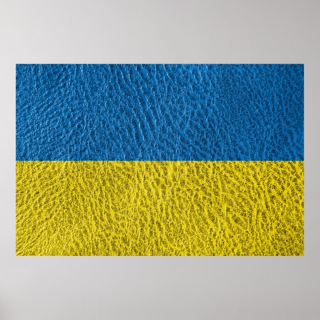 Póster Bandera de Ucrania en cuero (Frente)