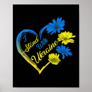 Póster Bandera de Ucrania Girasol Vintage Amantes Ucrania