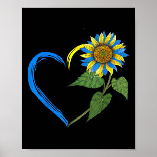 Póster Bandera de Ucrania Girasol Vintage Amantes Ucrania