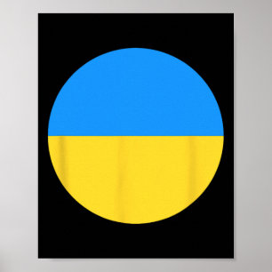 Póster Bandera de Ucrania Hombres Mujeres Niño Patriótico