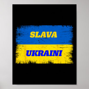 Póster Bandera de Ucrania Libre Slava Ukraini Orgullo Ucr