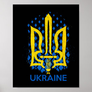 Póster Bandera de Ucrania - Me mantengo con Ucrania Bande