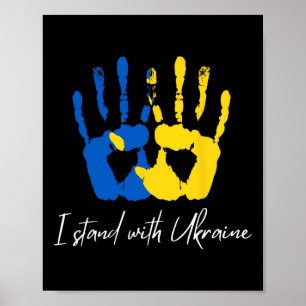 Póster Bandera de Ucrania Me mantengo con Ucrania Zelensk