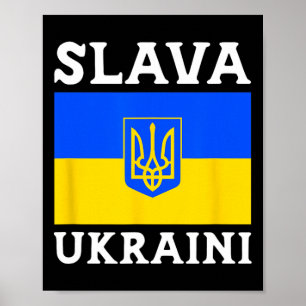 Póster Bandera de Ucrania Orgullo País Slava Ukraini 1