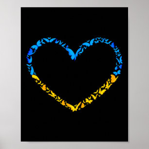 Póster Bandera de Ucrania Paz Ucrania Bandera Mariposa Co