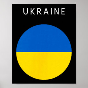 Póster Bandera de Ucrania - Recuerdo Minimalista Viajes p