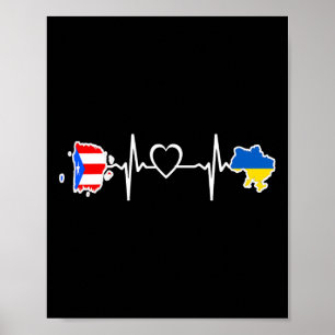 Póster Bandera de Ucrania y Puerto Rico - Ucrania Puertor