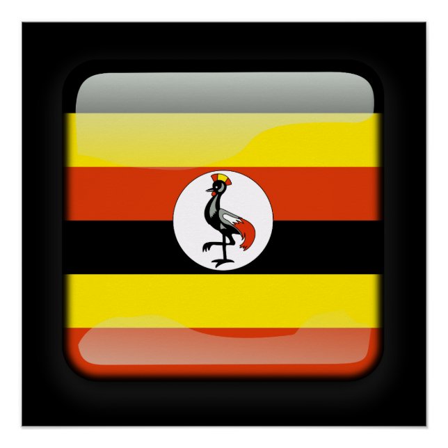 Póster Bandera de Uganda (Anverso)