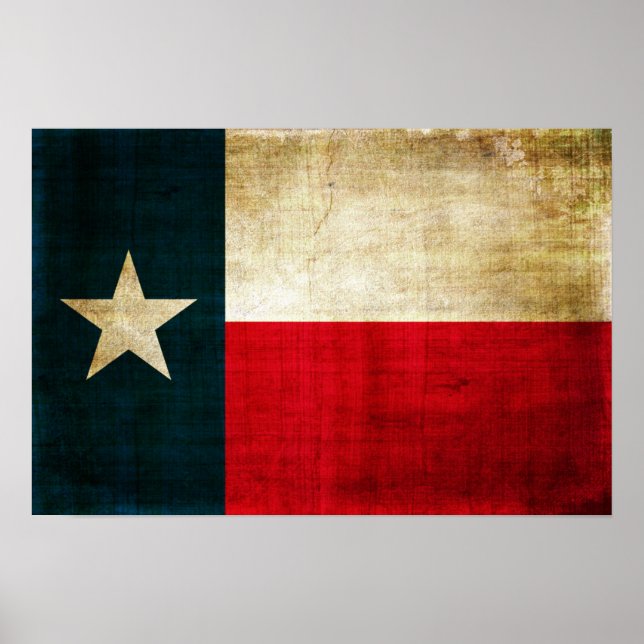 Póster Bandera de una estrella solitaria en Texas: un pat (Frente)