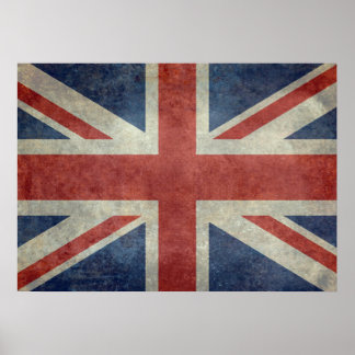 Póster Bandera de Union Jack del Reino Unido - Retro de é