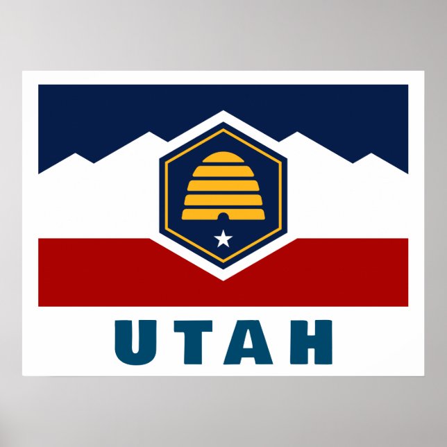 Póster Bandera de Utah (Bandera de colmena) (Frente)