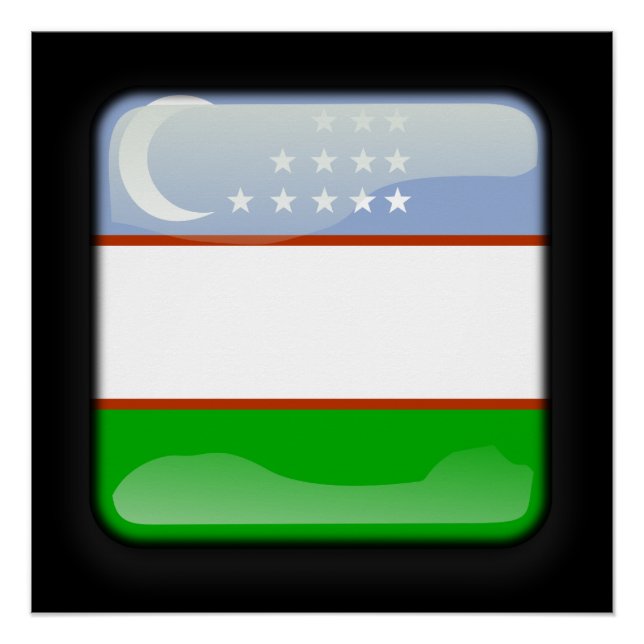 Póster Bandera de Uzbekistán (Anverso)