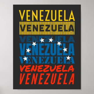 Póster Bandera de Venezuela de la palabra Venezuela