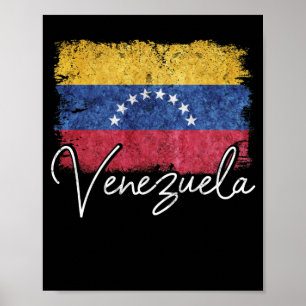 Póster Bandera de Venezuela de origen vintage raíces del 