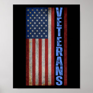 Póster BANDERA DE VETERANOS ESTADOUNIDENSES 4 DE JULIO Ca