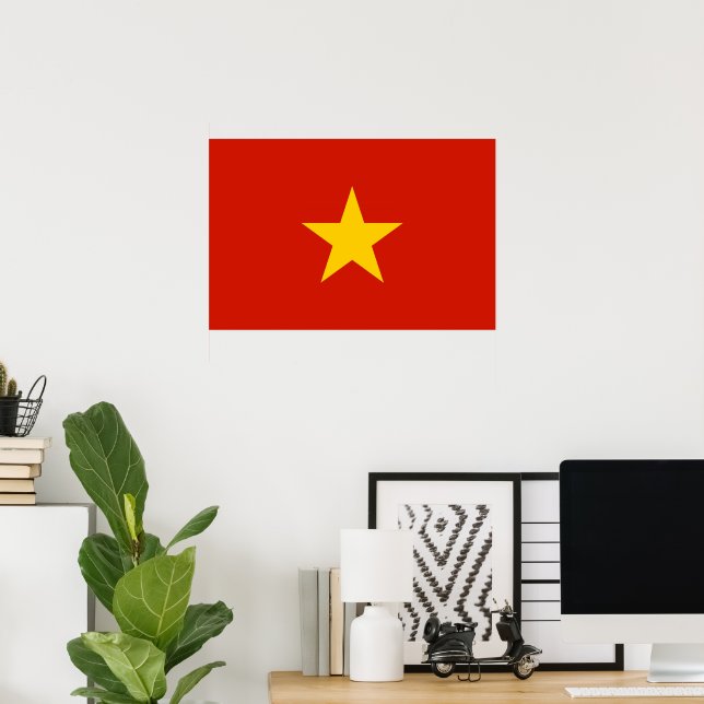 Póster Bandera de Vietnam (Oficina en casa)