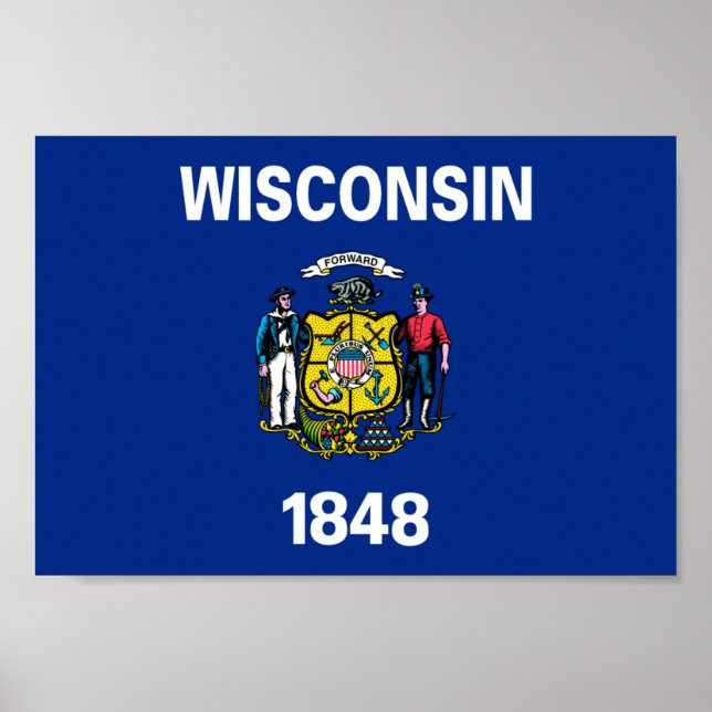 Póster Bandera de Wisconsin (Frente)