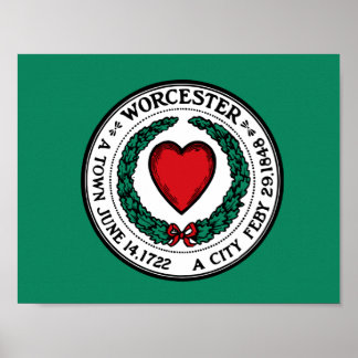 Póster Bandera de Worcester, Massachusetts