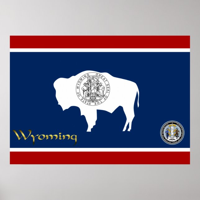 Póster Bandera de Wyoming (Frente)