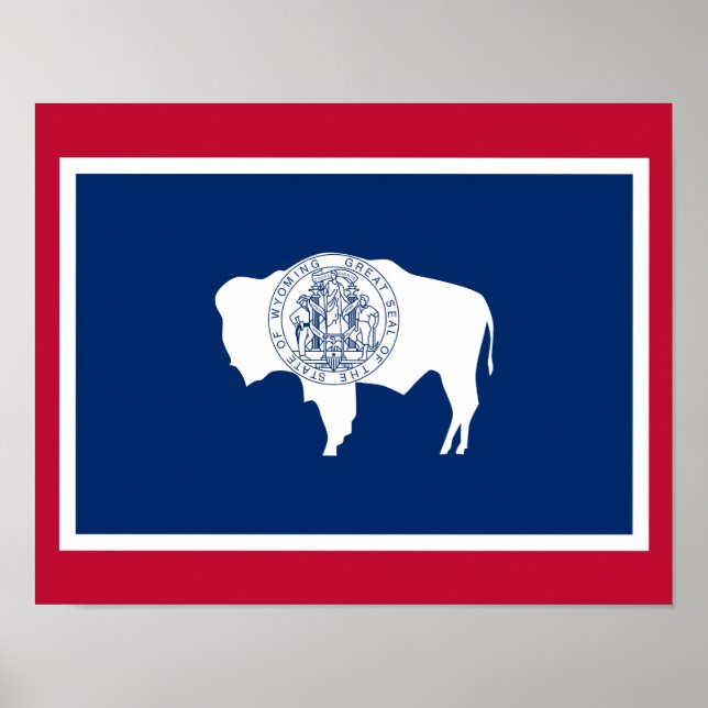 Póster Bandera de Wyoming (Frente)