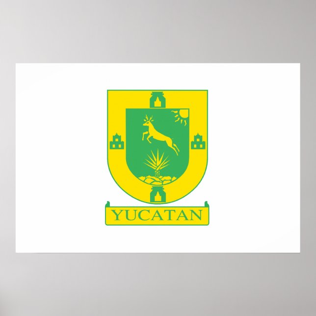 Póster Bandera de Yucatán, México (Frente)