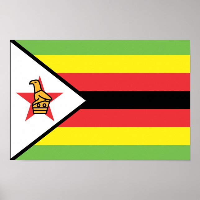Póster Bandera de Zimbabue (Frente)