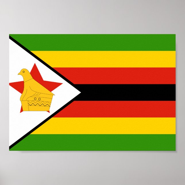 Póster Bandera de Zimbabue (Frente)