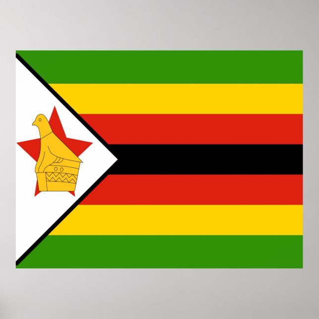 Póster Bandera de Zimbabue (Frente)