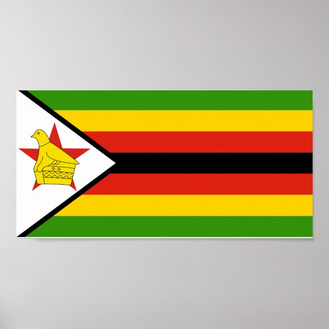 Póster Bandera de Zimbabue (Frente)