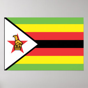 Póster Bandera de Zimbabwe