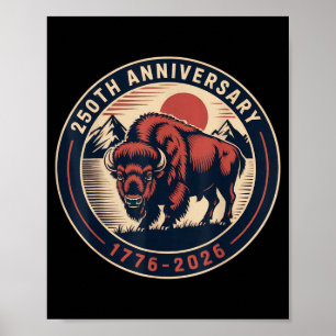 Póster Bandera del 4 de julio Cowboy 250 TH 1776 2026 250