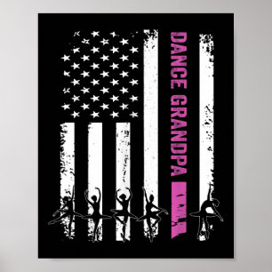 Póster Bandera del Abuelo de Baile Vintage Estados Unidos