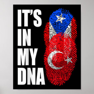 Póster Bandera Del Adn Del Patrimonio Mezcla Turco Y Puer
