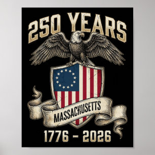 Póster Bandera del Águila 250 Años 1776-2026 Cumpleaños 2