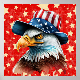 Póster Bandera del águila americana
