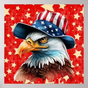 Póster Bandera del águila americana