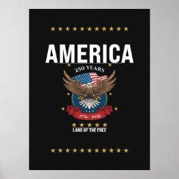Póster Bandera del Águila de América 250 Aniversario 1776