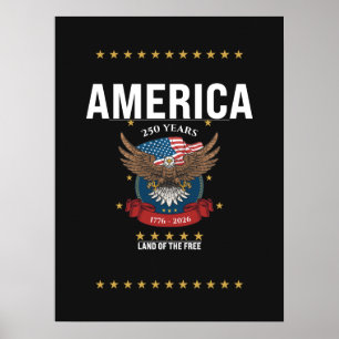 Póster Bandera del Águila de América 250 Aniversario 1776