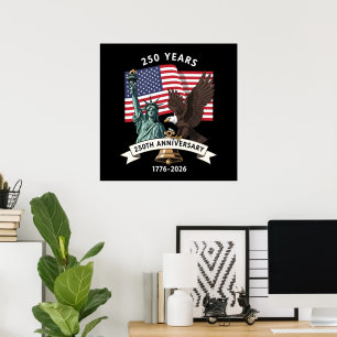 Póster Bandera del águila de la Estatua de la Libertad de
