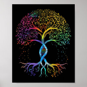 Póster Bandera del arcoíris de la vida del árbol Lgbt Coo